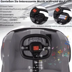 6V Elektro Gokart mit Musik & Soundeffekte & Vorwärts- und Rückwärtsfunktion Schwarz