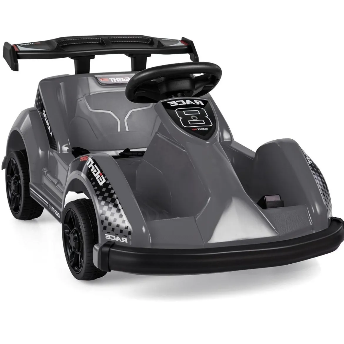 6V Elektro Gokart mit Musik & Soundeffekte & Vorwärts- und Rückwärtsfunktion Schwarz
