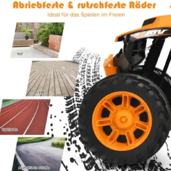 12V Elektro Kinderquad mit Scheinwerfer Mini Elektroquad mit Musik & Hupe Kinderauto Orange