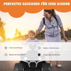 12V Elektro Kinderquad mit Scheinwerfer Mini Elektroquad mit Musik & Hupe 4 Räder Kinder Quad 2,8-5 km/h für Kinder ab 3 Jahren Schwarz