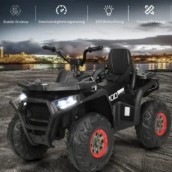 12V Elektro Kinderquad mit Scheinwerfer 4 Räder Kinder Kinderauto Elektroauto für Kinder ab 3 Jahren