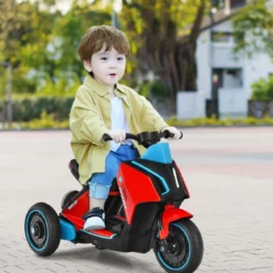 6V Elektro Motorrad Kindermotorrad mit Musik für Kinder 80,5 x 41 x 51,5 cm Rot + Schwarz + Blau