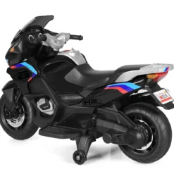 12V Elektro Motorrad Kindermotorrad mit Stützrädern Elektromotorrad Schwarz