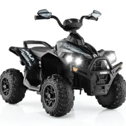12V Elektroquad mit Musik Hupe & LED Scheinwerfer Elektro Kinderquad Schwarz