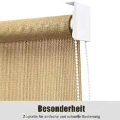 Verdunkelungsrollo Abdunkelungsrollo Sichtsschutz Kälteschutz 181 x 181 cm Beige