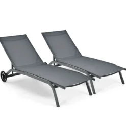 Verstellbare Outdoor-Liege mit Rädern und Schnell Trocknendem Stoff für Pool und Garten