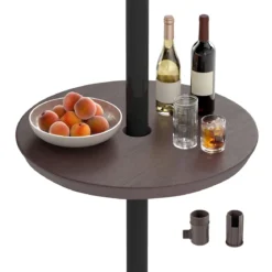 Verstellbarer Sonnenschirm-Tisch mit Schirmloch für 38-48mm Schirmstange Schirmtisch Kaffee