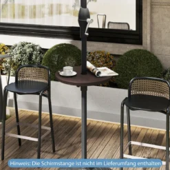 Verstellbarer Sonnenschirm-Tisch mit Schirmloch für 38-48mm Schirmstange Schirmtisch Kaffee