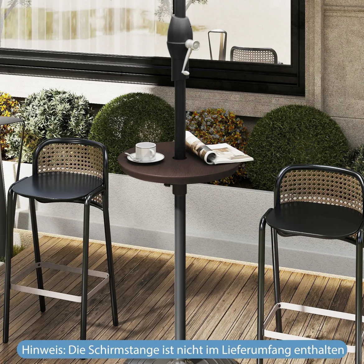 Verstellbarer Sonnenschirm-Tisch mit Schirmloch für 38-48mm Schirmstange Schirmtisch Kaffee