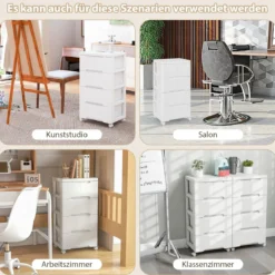 Vertikaler Nischenschrank mit Schubladen Aufbewahrungsschrank Kommode mit 5 Schubladen