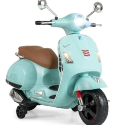 VESPA Kinder Motorrad mit LED-Scheinwerfer & Hupe Elektro Kindermotorrad Elektrofahrzeug Grün