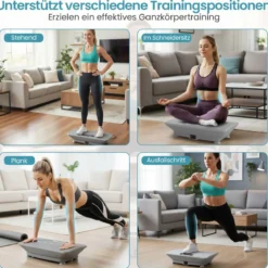 Vibrationsplatte Rüttelplatte mit Schwerkraftsensor & Fernbedienung Vibrationstrainer Schwarz/Grau