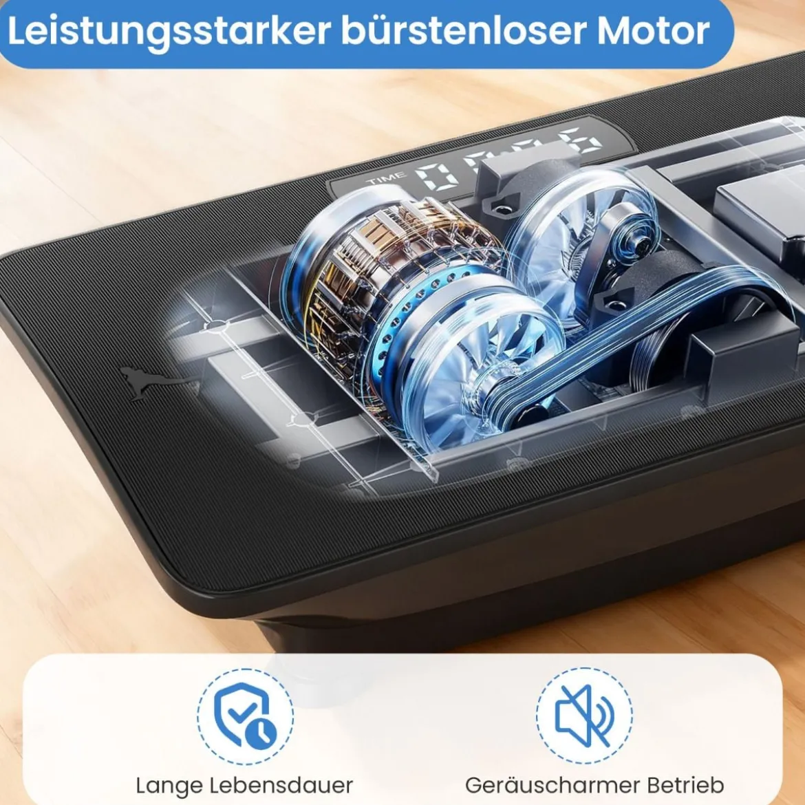 Vibrationsplatte Rüttelplatte mit Schwerkraftsensor & Fernbedienung Vibrationstrainer Schwarz/Grau
