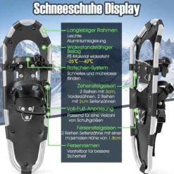 Vielseitiges Schneeschuhe-Set 53 cm ergonomische Schneeschuhe mit Doppel-Ratschenbindungssystem Silber