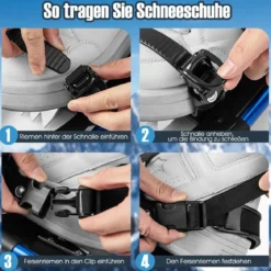 Vielseitiges Schneeschuhe-Set 63 cm ergonomische Schneeschuhe mit Doppel-Ratschenbindungssystem Blau