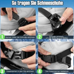 Vielseitiges Schneeschuhe-Set 63 cm ergonomische Schneeschuhe mit Doppel-Ratschenbindungssystem Silber