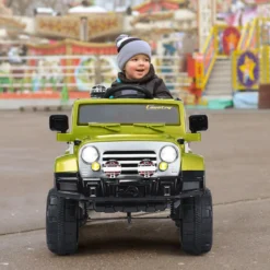 12V Kinderauto Elektroauto mit Musik Batteriebetriebenes Kinderauto 109 x 61 x 63,5 cm Grün