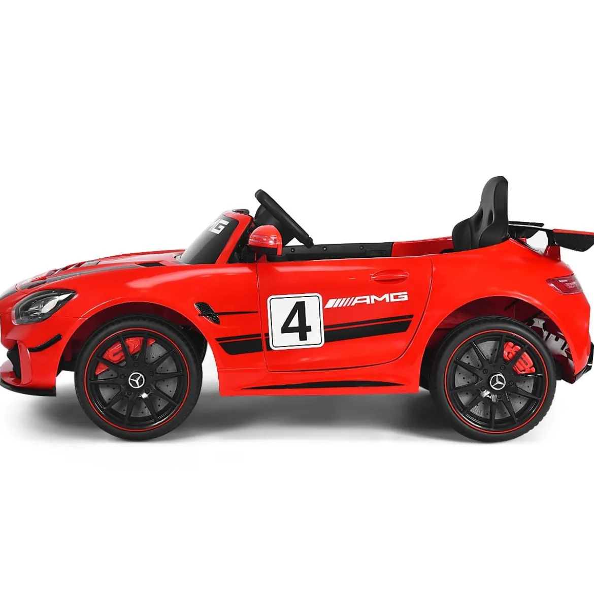 12V Kinderauto mit 2,4G Fernbedienung 3 Gang Elektroauto 3-5km/h mit LED Scheinwerfer Rot