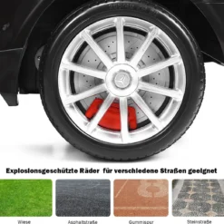 12V Kinderauto mit 2,4G-Fernbedienung Batteriebetriebenes Fahrzeug 120 x 70 x 52 cm Schwarz