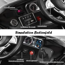 12V Kinderauto mit 2,4G-Fernbedienung Batteriebetriebenes Fahrzeug 120 x 70 x 52 cm Schwarz