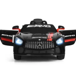 12V Kinderauto mit 2,4G Fernbedienung 3 Gang Elektroauto 3-5km/h mit LED Scheinwerfer Schwarz