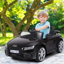 12V Kinderauto mit 2,4G-Fernbedienung 3 Gang Elektroauto Kinderfahrzeug Schwarz