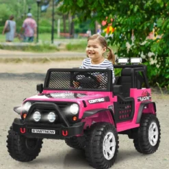 12V Kinder Elektroauto mit Fernbedienung & Licht & Musik Elektrisches Kinderfahrzeug