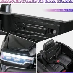 12V Kinder Elektroauto RAM 3500 mit 2 25W Motoren für Kinder ab 3 Jahren 3,1-5 km/h Schwarz