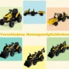 12V Kinder Traktor mit Anhänger & Grabschaufel & MP3-Player für Kinder von 3-8 J. Gelb