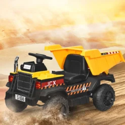 12V Kinder Traktor mit elektrischen Heckschaufel & Fernbedienung & Lichtern+Musik+Radio für Kinder ab 3 jahre
