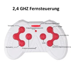 12V Maserati Kinderauto mit 2,4G-Fernbedienung & Musik & LED für Kinder ab 3 jahren Rot