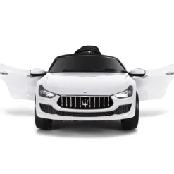 12V Maserati Kinderauto mit 2,4G-Fernbedienung & Musik & LED für Kinder ab 3 Jahren Weiß