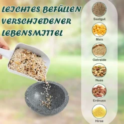 Vogelfutterhaus zum Aufhängen 2 in 1 Vogelfutterspender & Vogelbad Grau