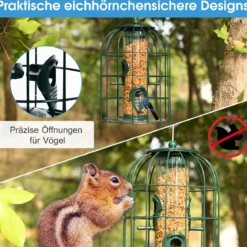 Vogelfutterspender Eichhörnchensicher Futtersäule Hängende Vogelfutterstation Vogelhaus Vogelfutterspender Futterhaus