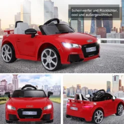 12V Spielzeugauto Kinderauto mit 2 Motoren und MP3 und Musik 104 x 63,5 x 45,5 cm Rot
