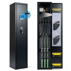 Waffenschrank Langwaffenschrank mit Elektronischem Zahlenschloss für 10 Gewehre 30 x 28 x 138 cm