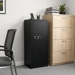 Waffenschrank Waffentresor aus Stahl mit Elektronischem Zahlenschloss für 6 Gewehre 48 x 38,5 x 130 cm