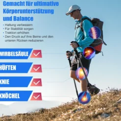 Wanderstöcke Teleskop Trekkingstöcke verstellbar 65-135cm Leichte Nordic Walking Stöcke aus Carbon und Aluminium