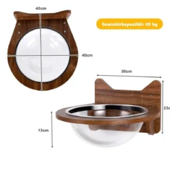 Wandliege Katzenliege Katzenbett Holz Katzen Korb transparent Katzenregal Wandmöbel Katzentreppe