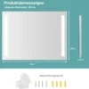 Wandmontierbarer LED-Spiegel mit stufenlos einstellbarer Helligkeit 80 x 60 cm