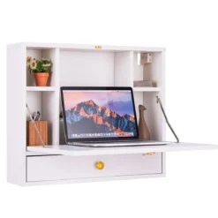 Wandtisch Klapptisch Multifunktionaler Schreibtisch Laptop-Tisch Weiß
