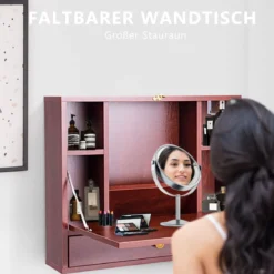 Wandtisch Klapptisch Multifunktionaler Schreibtisch Laptop-Tisch Braun