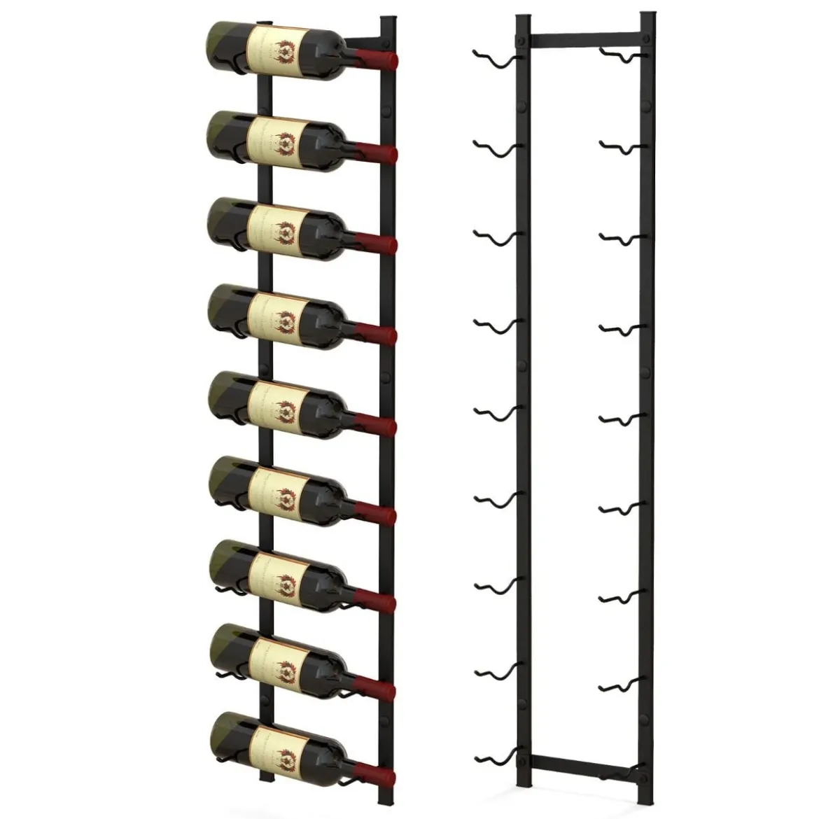 Wand Weinregal für 6/9/12 Weinflaschen Metall Flaschenhalter Industriales Flaschenregal