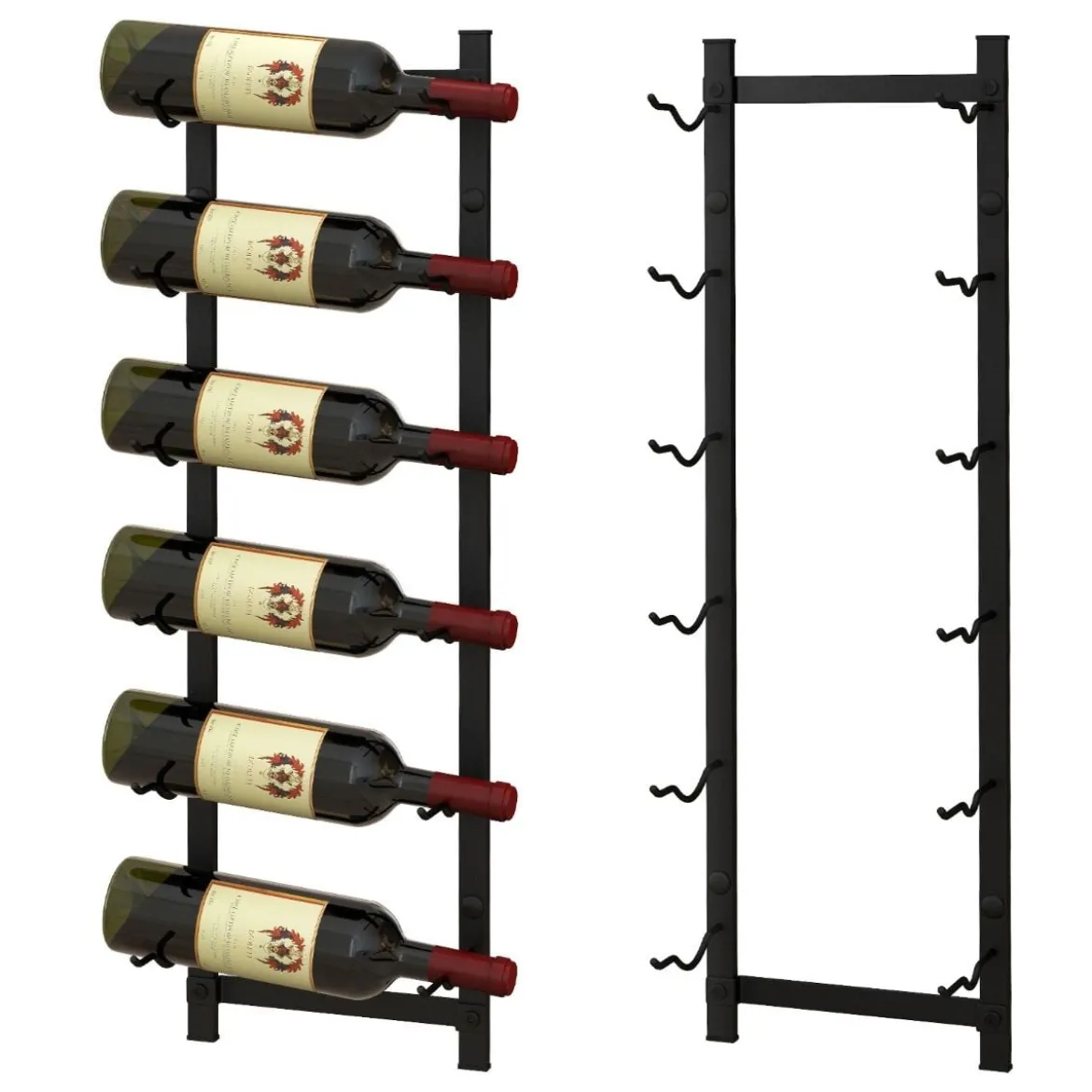Wand Weinregal für 6/9/12 Weinflaschen Metall Flaschenhalter Industriales Flaschenregal