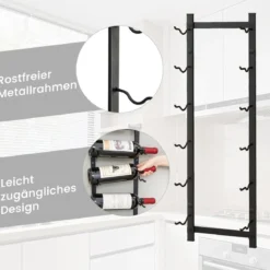 Wand Weinregal für 6/9/12 Weinflaschen Metall Flaschenhalter Industriales Flaschenregal