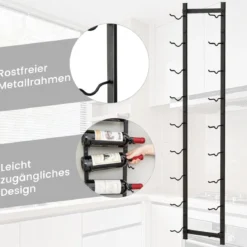 Wand Weinregal für 6/9/12 Weinflaschen Metall Flaschenhalter Industriales Flaschenregal
