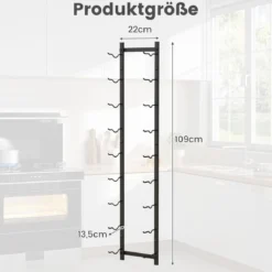 Wand Weinregal für 6/9/12 Weinflaschen Metall Flaschenhalter Industriales Flaschenregal