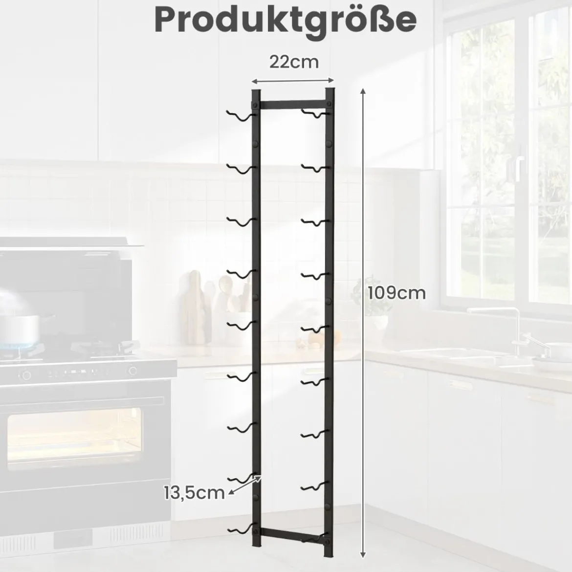 Wand Weinregal für 6/9/12 Weinflaschen Metall Flaschenhalter Industriales Flaschenregal