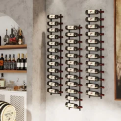Wand Weinregal für 6/9/12 Weinflaschen Metall Flaschenhalter Industriales Flaschenregal