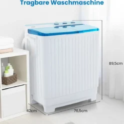 Waschmaschine mit 7,5 Kg Waschkapazität & 3 Kg Schleuderkapazität Blau